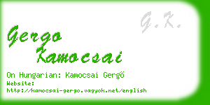 gergo kamocsai business card